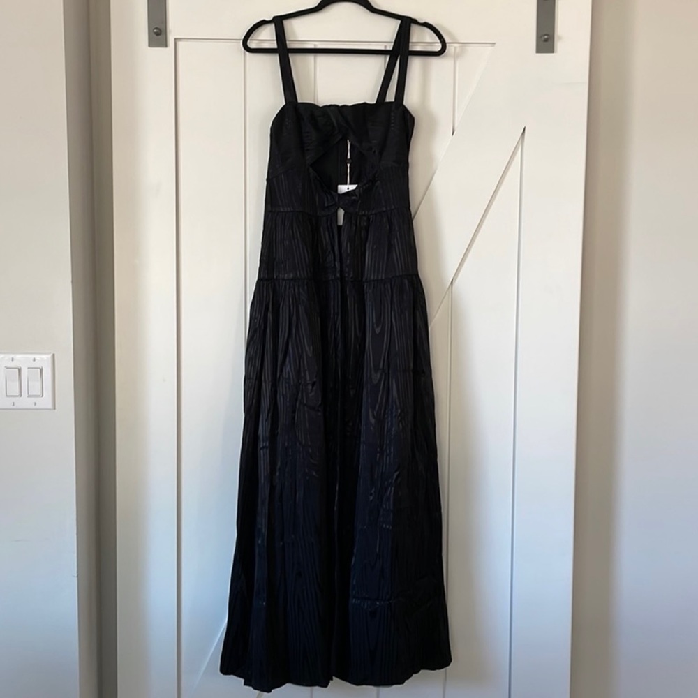 Lovers + Friends Kent Tiered Maxi Black Open Cut-Out Front Dress Small 4-6 NWT - Picture 6 of 11